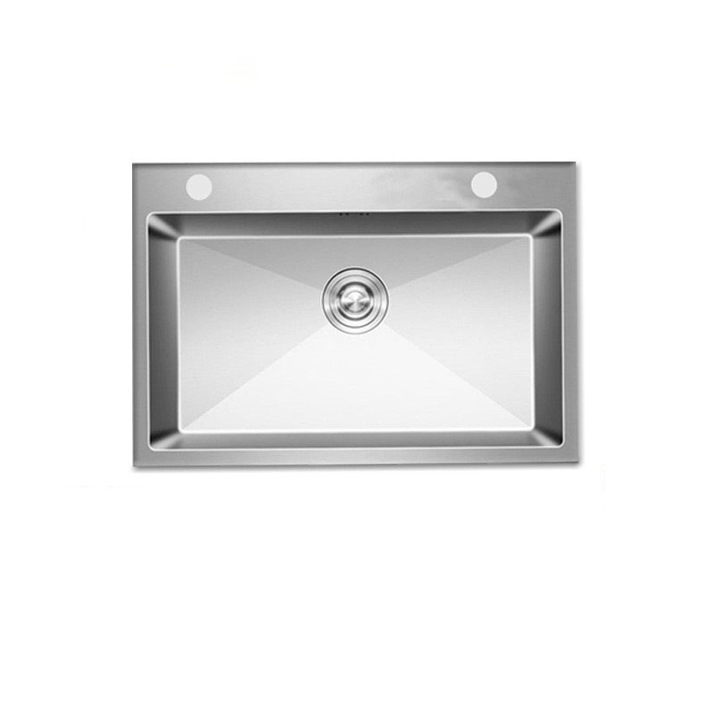 Modern Multifunctional Stainless Steel Kitchen Sink Rectangular Single Bowl with Two Holes Brushed Surface for Hotel Use