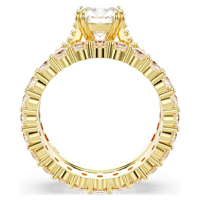 Stilla Ring Set (2), Round Cut, White, Gold-tone Plated 52