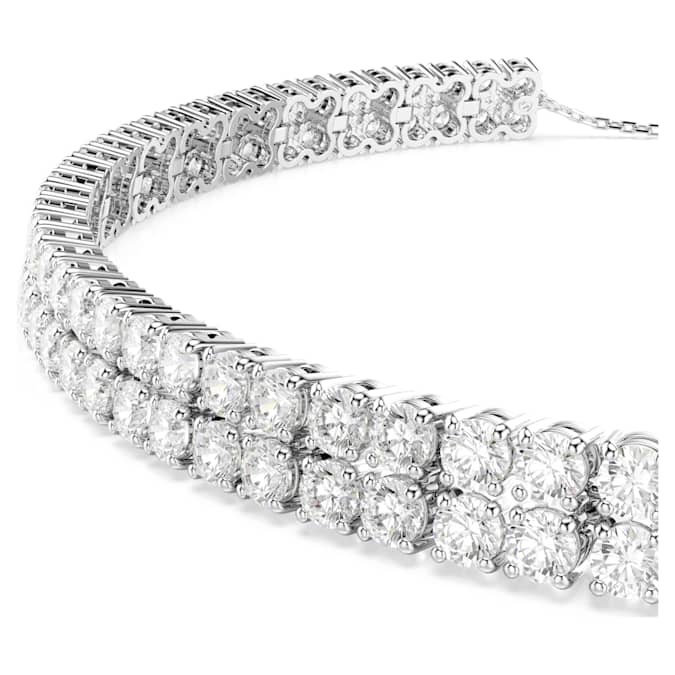 Matrix Tennis Choker Round Cut, White, Rhodium Plated