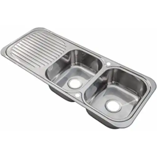 Grand Tap Double Bowl Kitchen Sink with Drainer & Wastes
