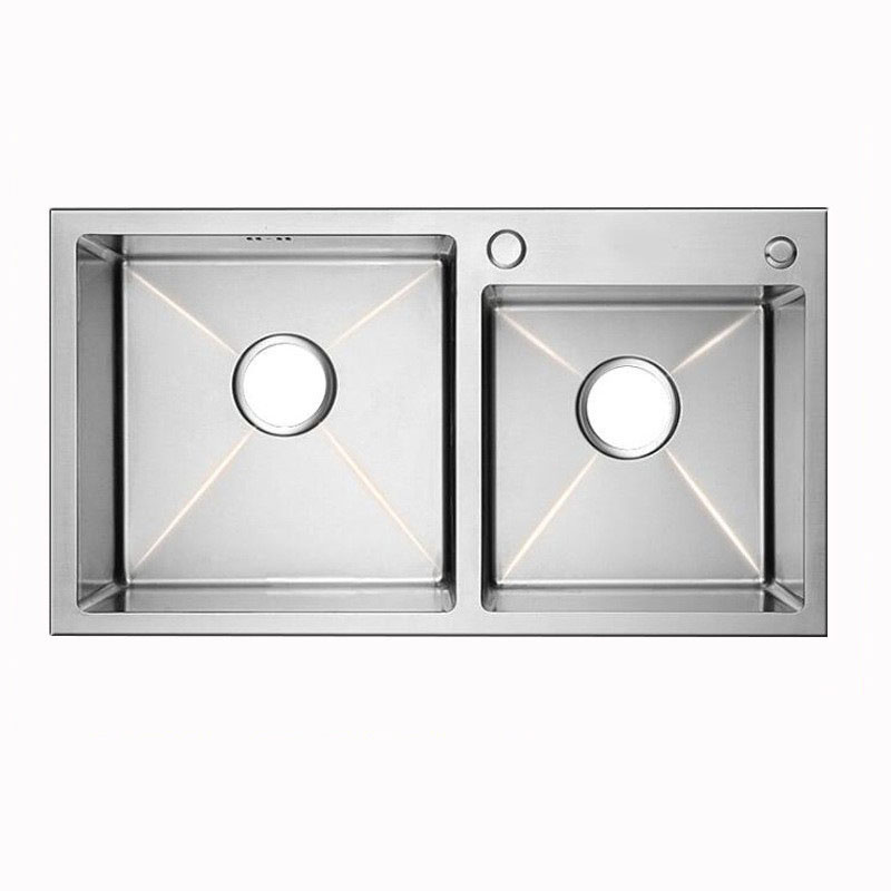 Modern Multifunctional Stainless Steel Kitchen Sink Rectangular Single Bowl with Two Holes Brushed Surface for Hotel Use